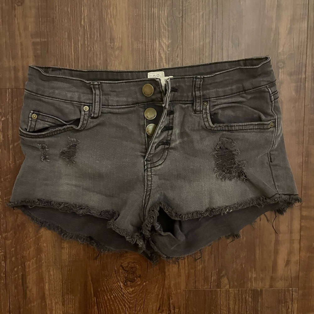 Black Denim Billabong Jean Shorts